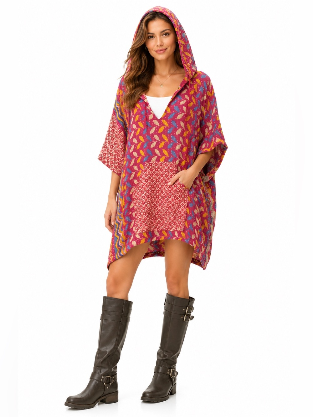 Reversible Boho Hooded Tunic/Dress